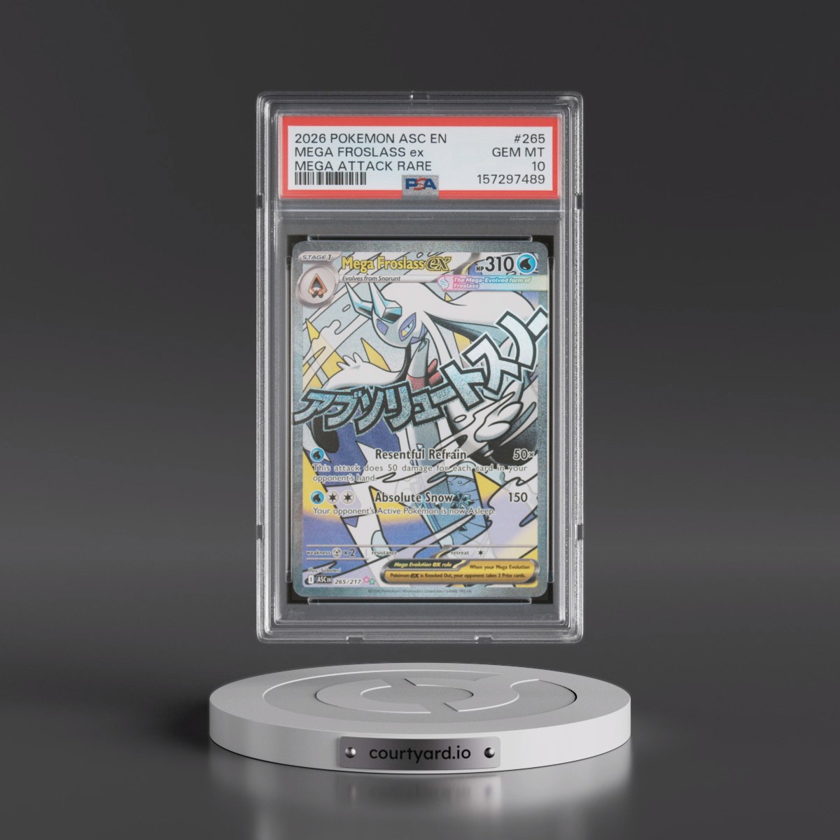2026 Pokémon Asc EN-Ascended Heroes #265 Mega Froslass EX - Holo Mega Attack Rare (PSA 10 GEM MINT)