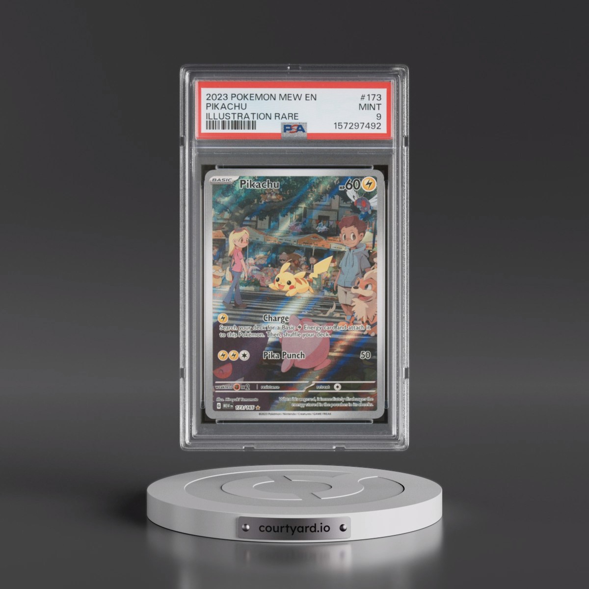 2023 Pokémon Mew EN-151 #173 Pikachu - Illustration Rare (PSA 9 MINT)