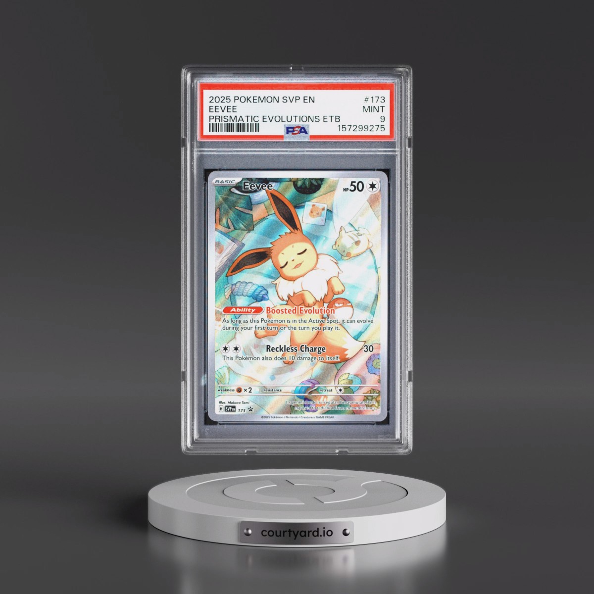 2025 Pokémon Svp EN-SV Black Star Promo #173 Eevee - Prismatic Evolutions Elite Trainer Box (PSA 9 MINT)