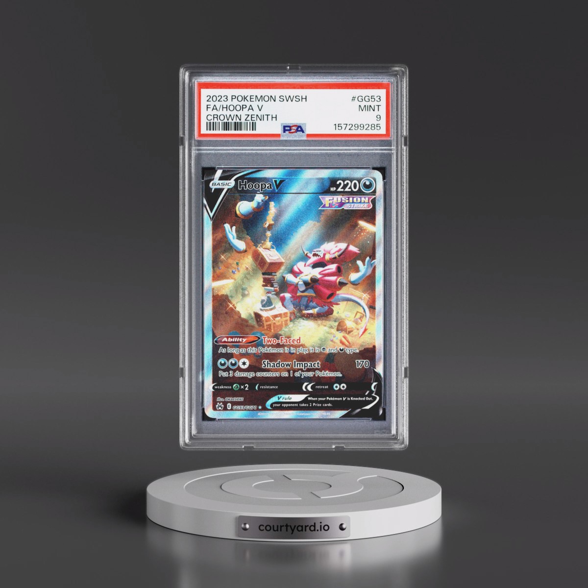 2023 Pokémon Sword and Shield Crown Zenith #GG53 Hoopa V - Holo Full Art (PSA 9 MINT)