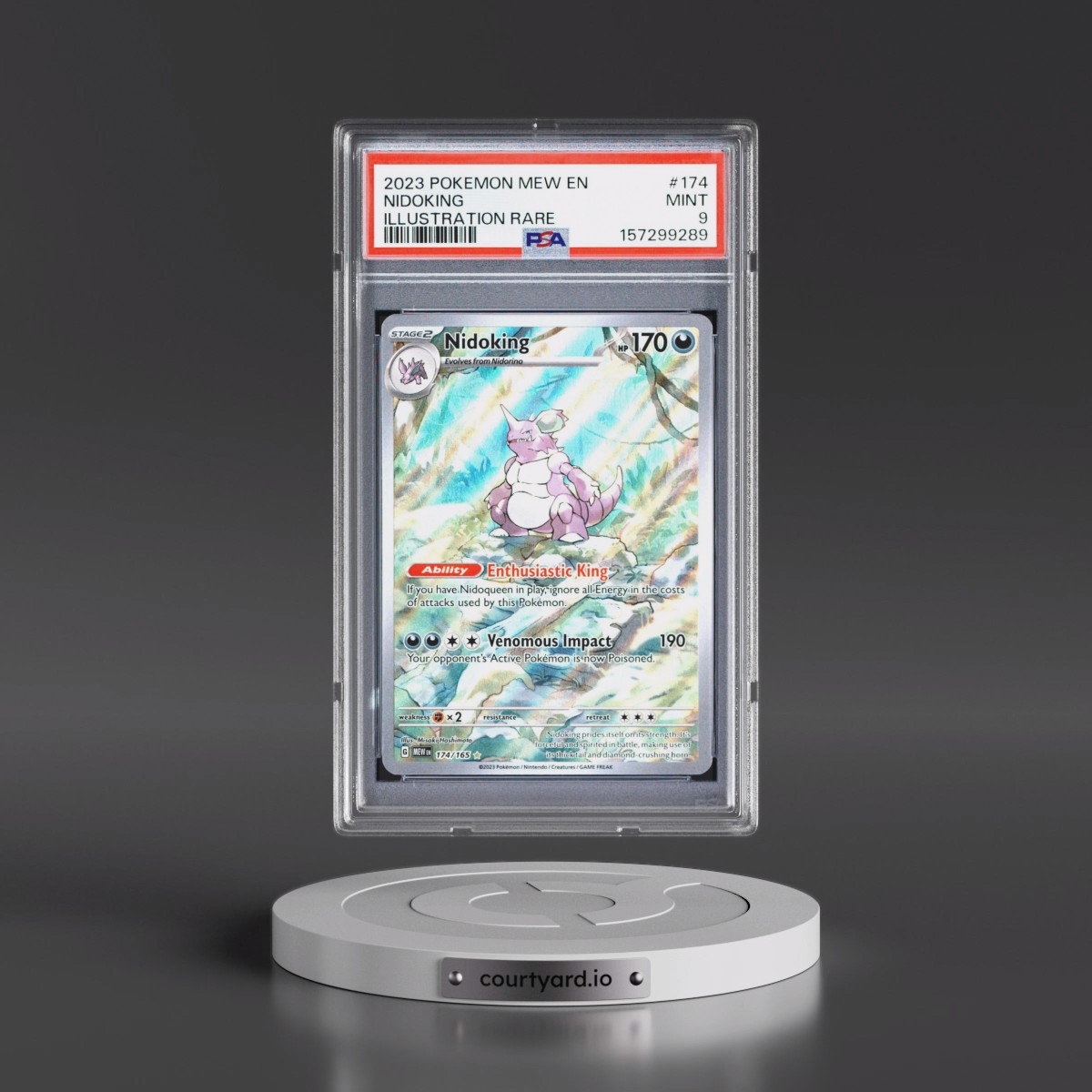 2023 Pokémon Mew EN-151 #174 Nidoking - Illustration Rare (PSA 9 MINT)