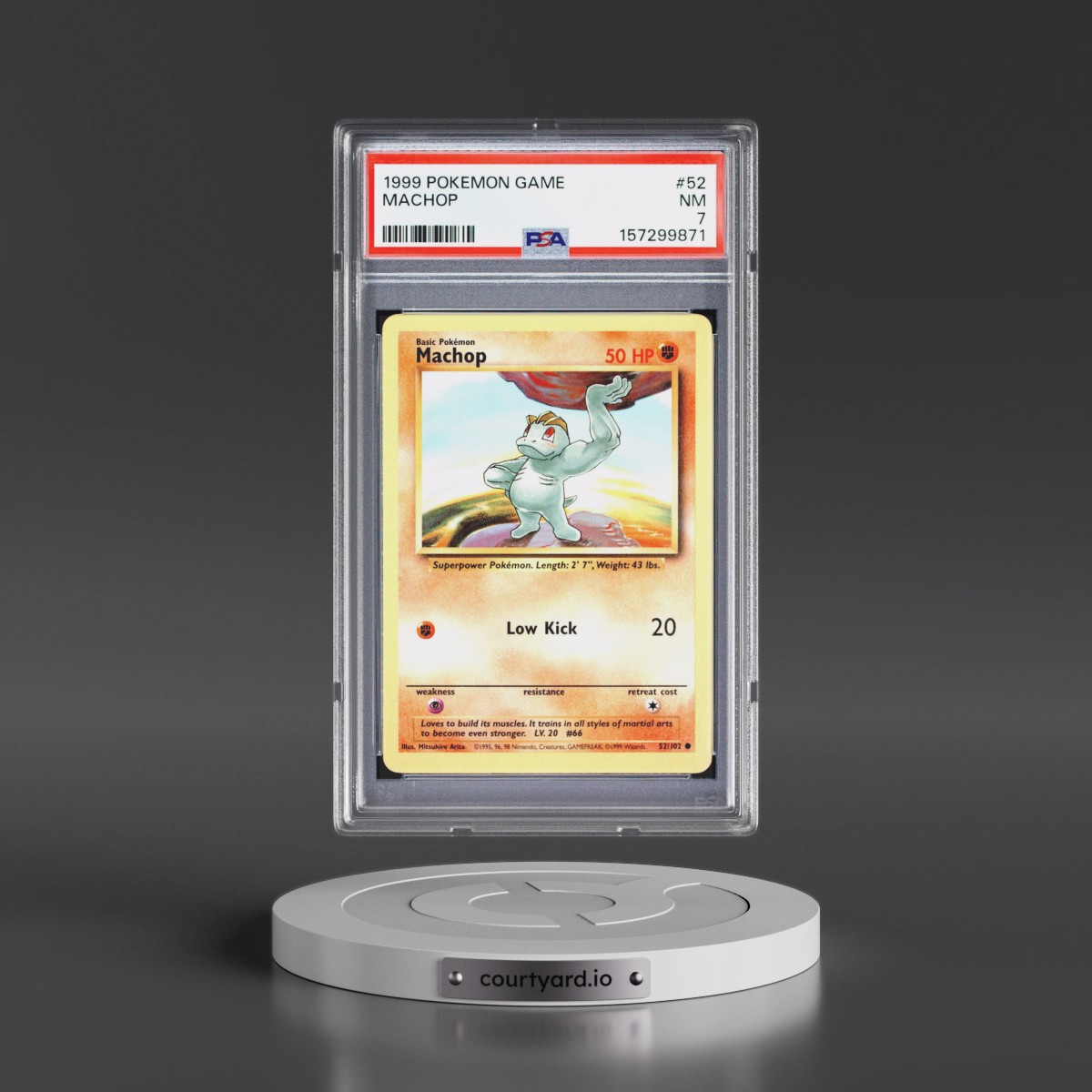 1999 Pokémon Game #52 Machop (PSA 7 NM)