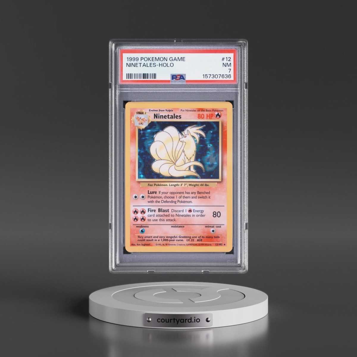 1999 Pokémon Game #12 Ninetales - Holo (PSA 7 NM)