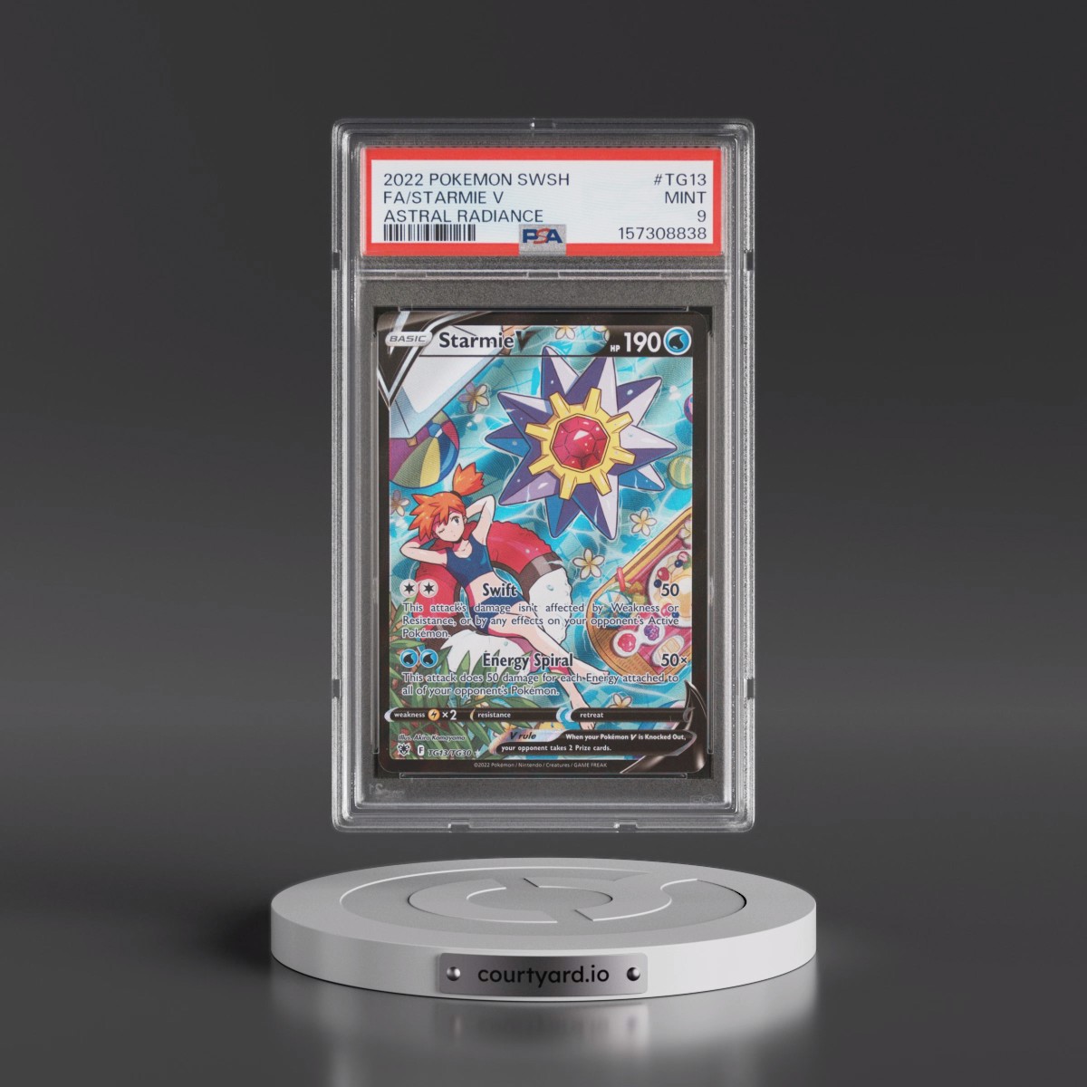 2022 Pokémon Sword & Shield Astral Radiance #TG13 Starmie V - Holo Full Art (PSA 9 MINT)