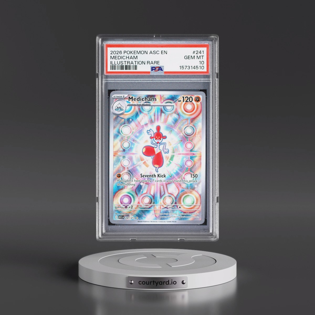 2026 Pokémon Asc EN-Ascended Heroes #241 Medicham - Illustration Rare (PSA 10 GEM MINT)