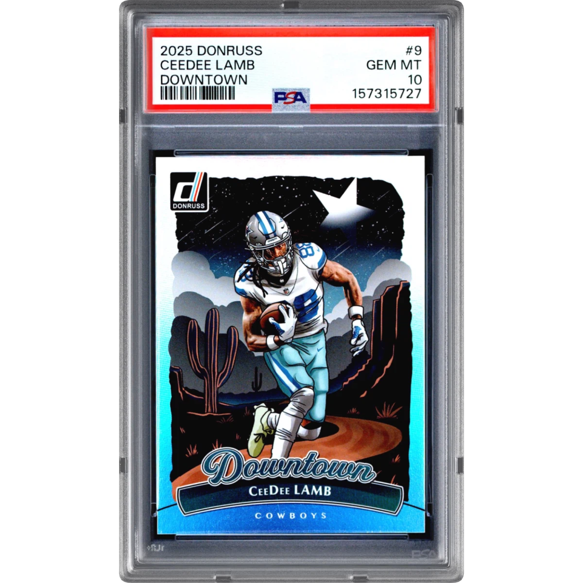 2025 Panini Donruss Downtown #9 Ceedee Lamb (PSA 10 GEM MINT)