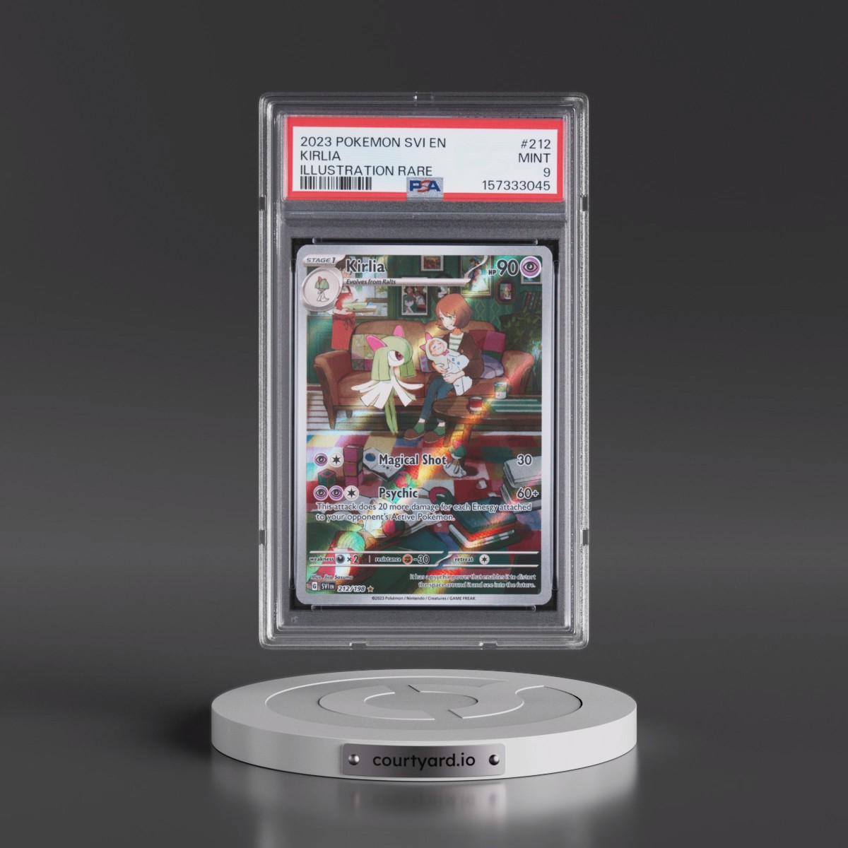2023 Pokémon Svi EN-Scarlet & Violet #212 Kirlia - Illustration Rare (PSA 9 MINT)