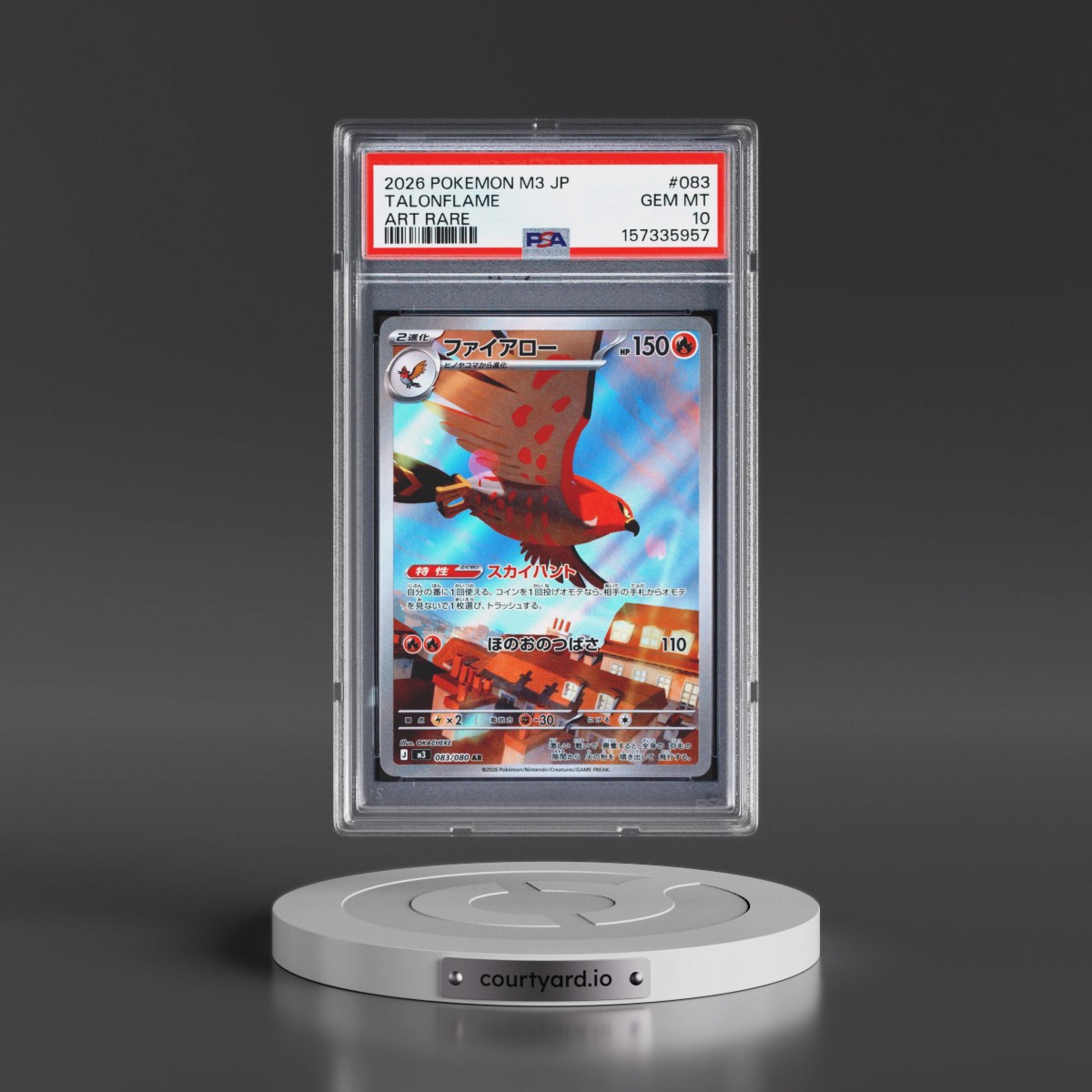 2026 Pokémon M3-Nullifying Zero #083 Talonflame - Art Rare (PSA 10 GEM MINT)