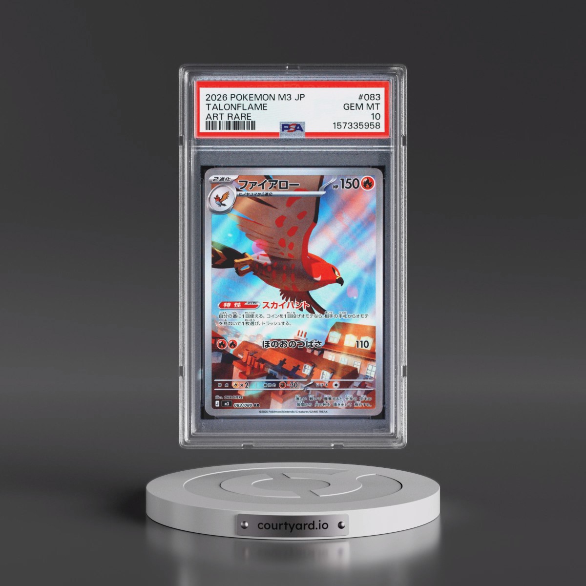 2026 Pokémon M3-Nullifying Zero #083 Talonflame - Art Rare (PSA 10 GEM MINT)