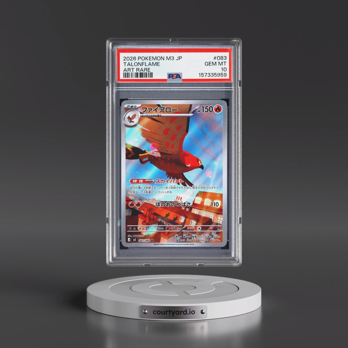 2026 Pokémon M3-Nullifying Zero #083 Talonflame - Art Rare (PSA 10 GEM MINT)
