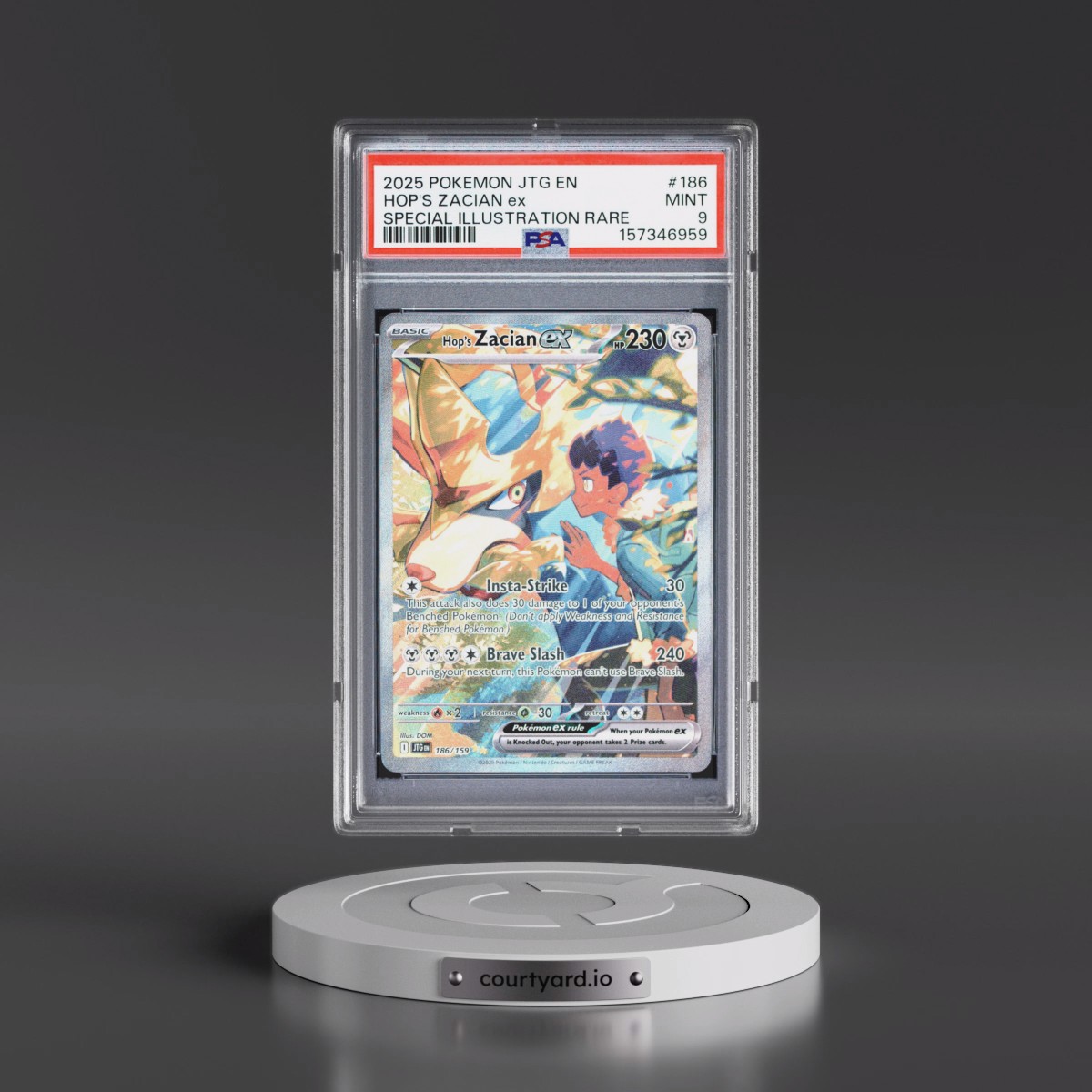 2025 Pokémon Jtg EN-Journey Together #186 Hop's Zacian EX - Holo Special Illustration Rare (PSA 9 MINT)