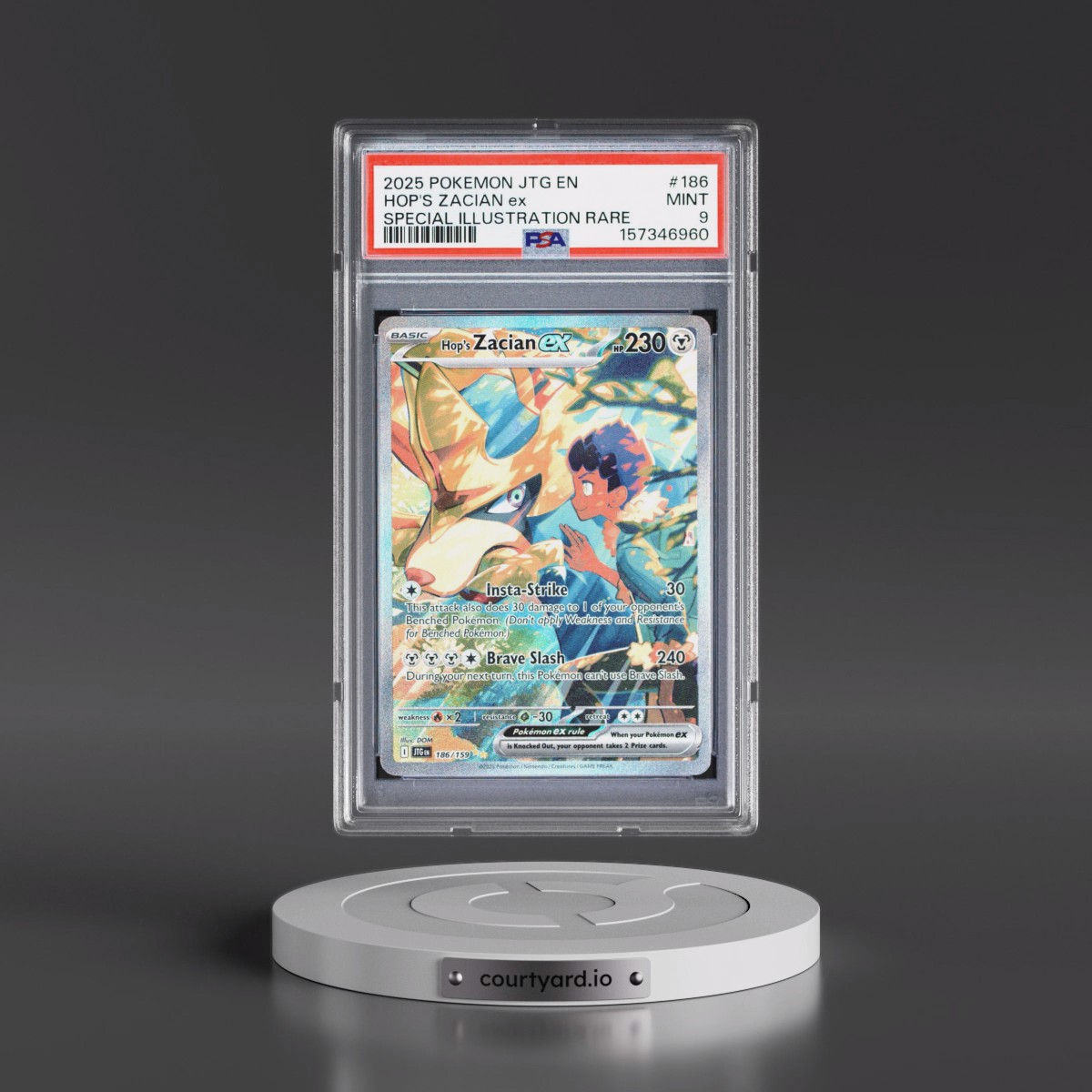 2025 Pokémon Jtg EN-Journey Together #186 Hop's Zacian EX - Holo Special Illustration Rare (PSA 9 MINT)