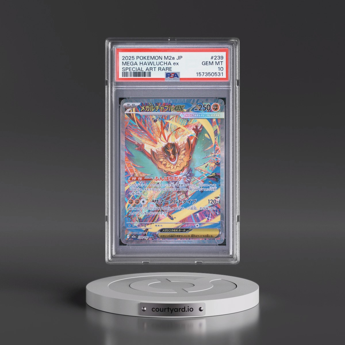2025 Pokémon M2a-Mega Dream EX #239 Mega Hawlucha EX - Holo Special Art Rare (PSA 10 GEM MINT)