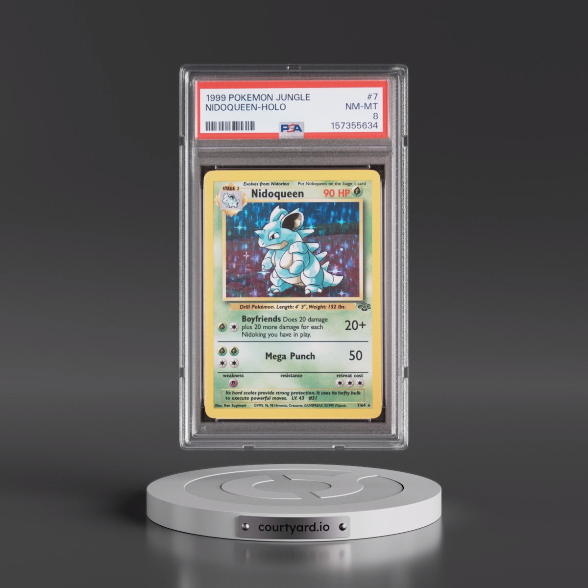 1999 Pokémon Jungle #7 Nidoqueen - Holo (PSA 8 NM-MT)
