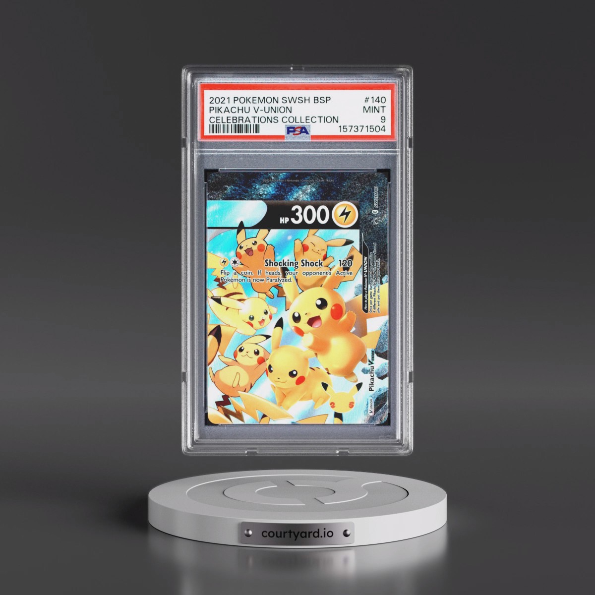 2021 Pokémon Swsh Black Star Promo #140 Pikachu V-Union - Celebrations Collection (PSA 9 MINT)