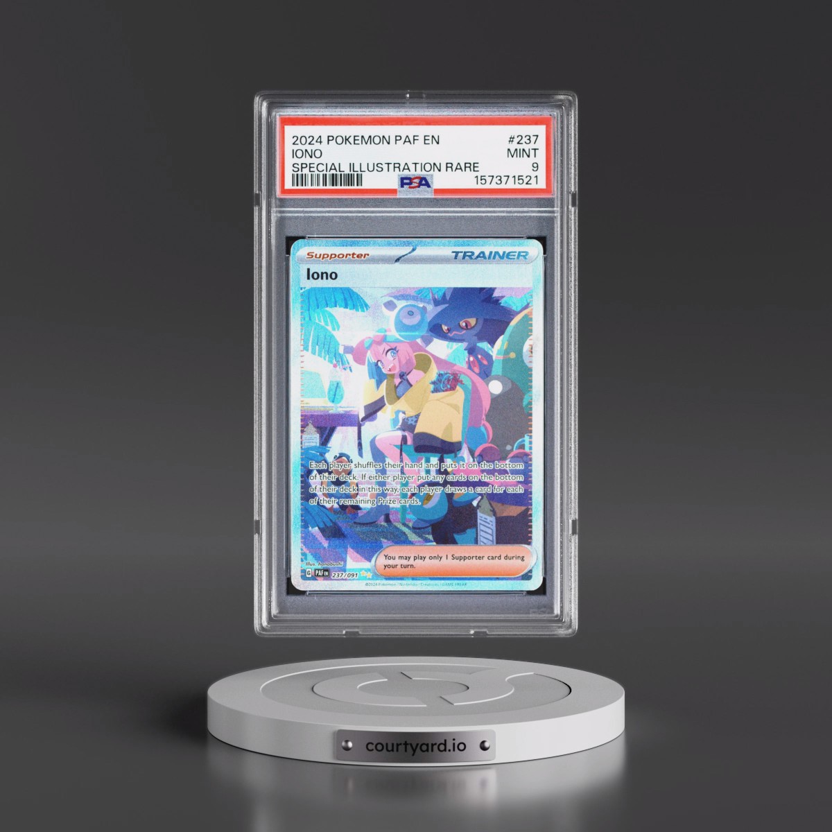 2024 Pokémon Paf EN-Paldean Fates #237 Iono - Special Illustration Rare (PSA 9 MINT)