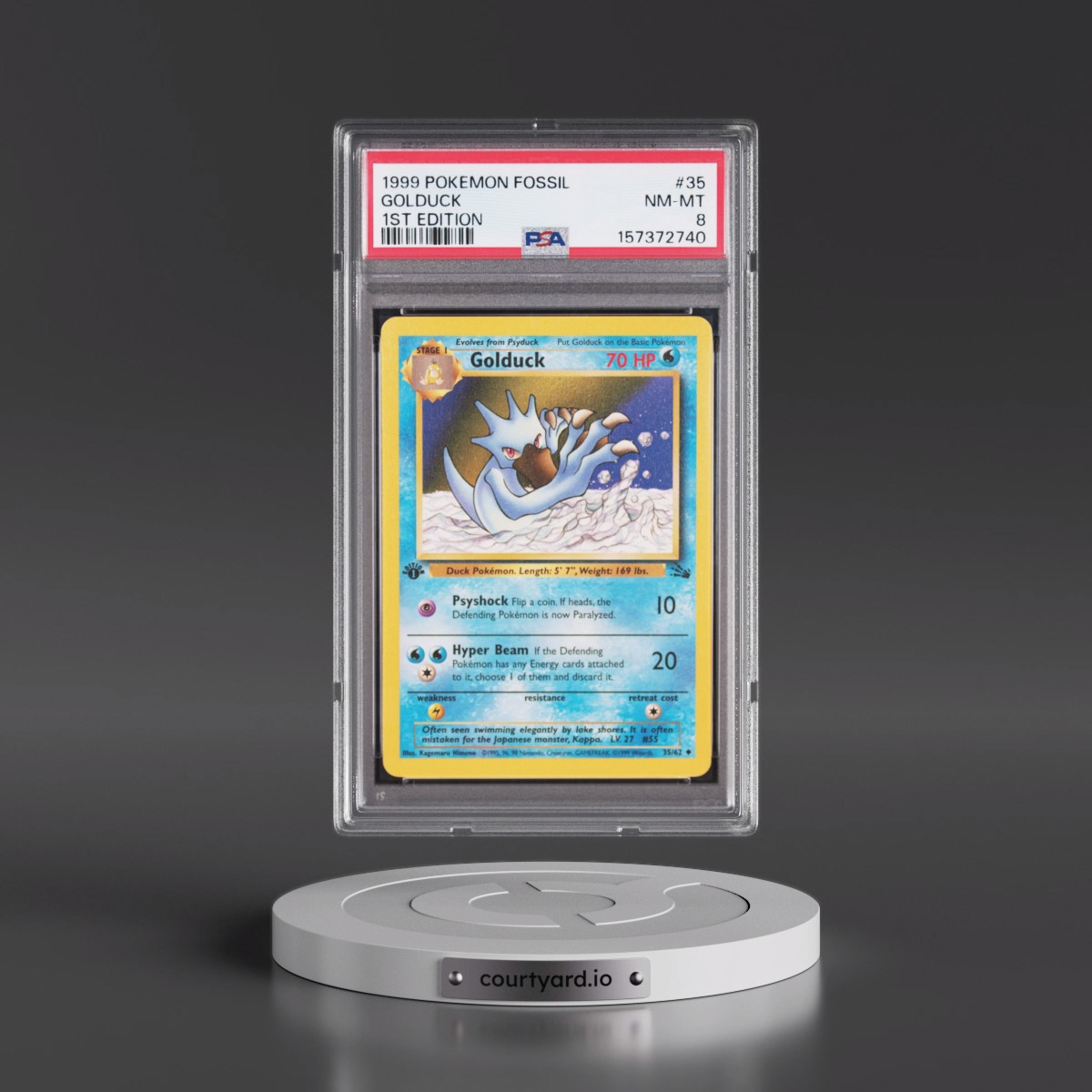 1999 Pokémon Fossil #35 Golduck - 1st Edition (PSA 8 NM-MT)