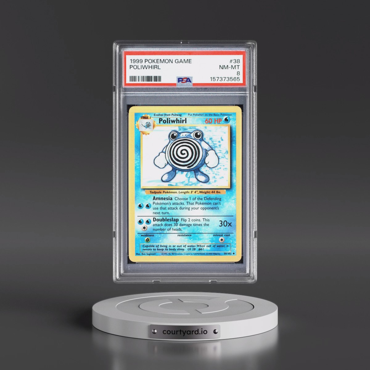 1999 Pokémon Game #38 Poliwhirl (PSA 8 NM-MT)