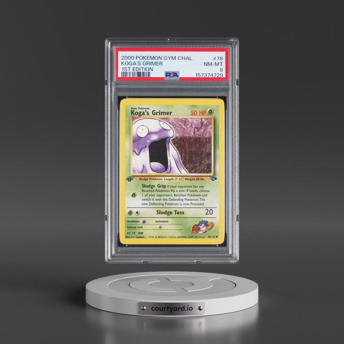 2000 Pokémon Gym Challenge #78 Koga's Grimer - 1st Edition (PSA 8 NM-MT)