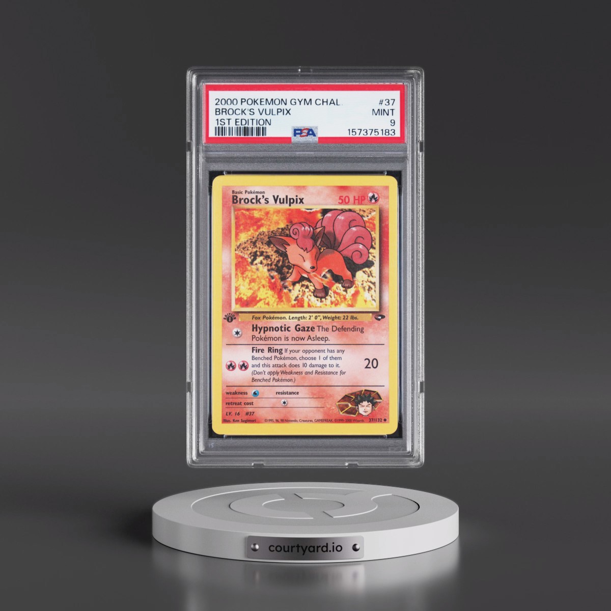 2000 Pokémon Gym Challenge #37 Brock's Vulpix - 1st Edition (PSA 9 MINT)