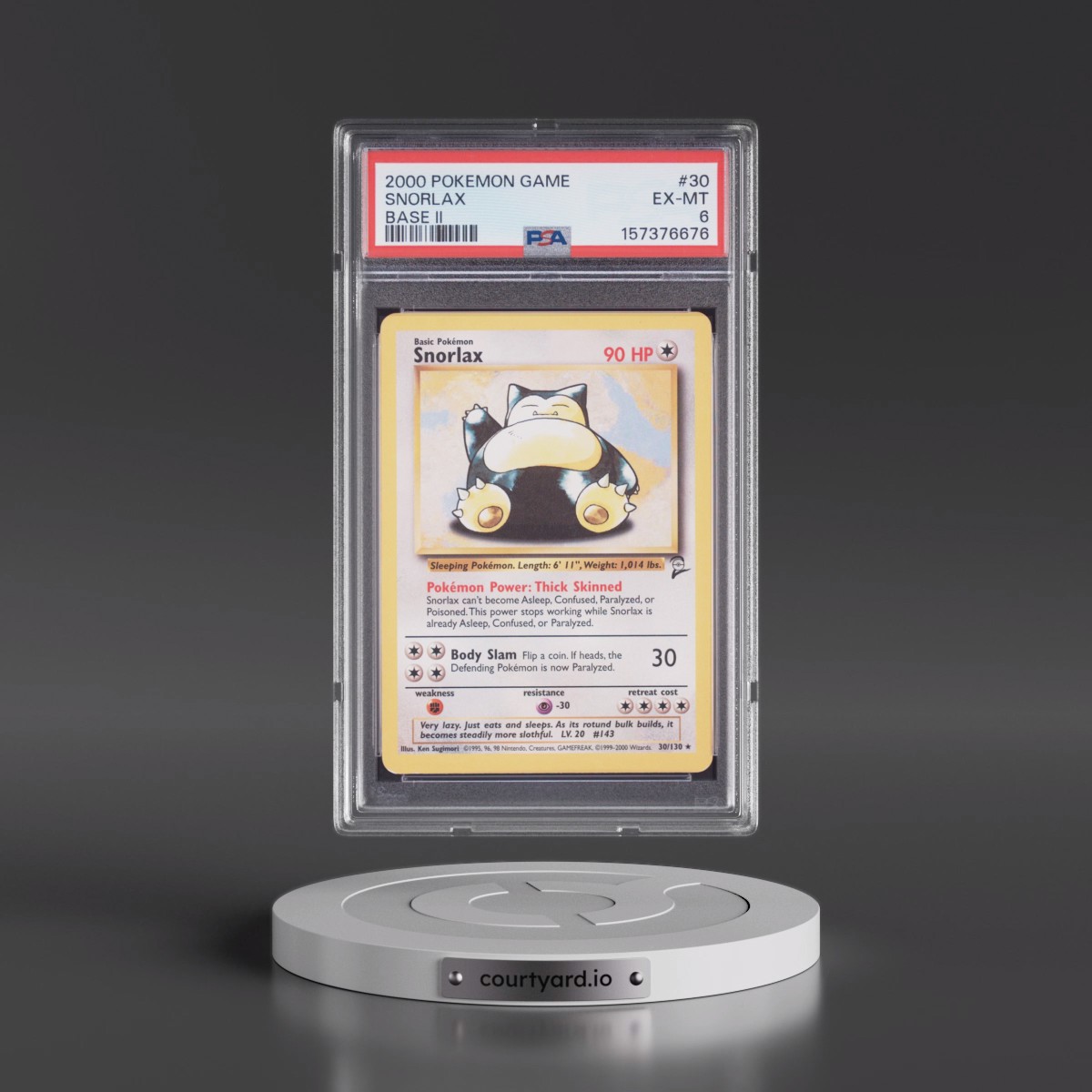 2000 Pokémon Game Base II #30 Snorlax (PSA 6 EX-MT)