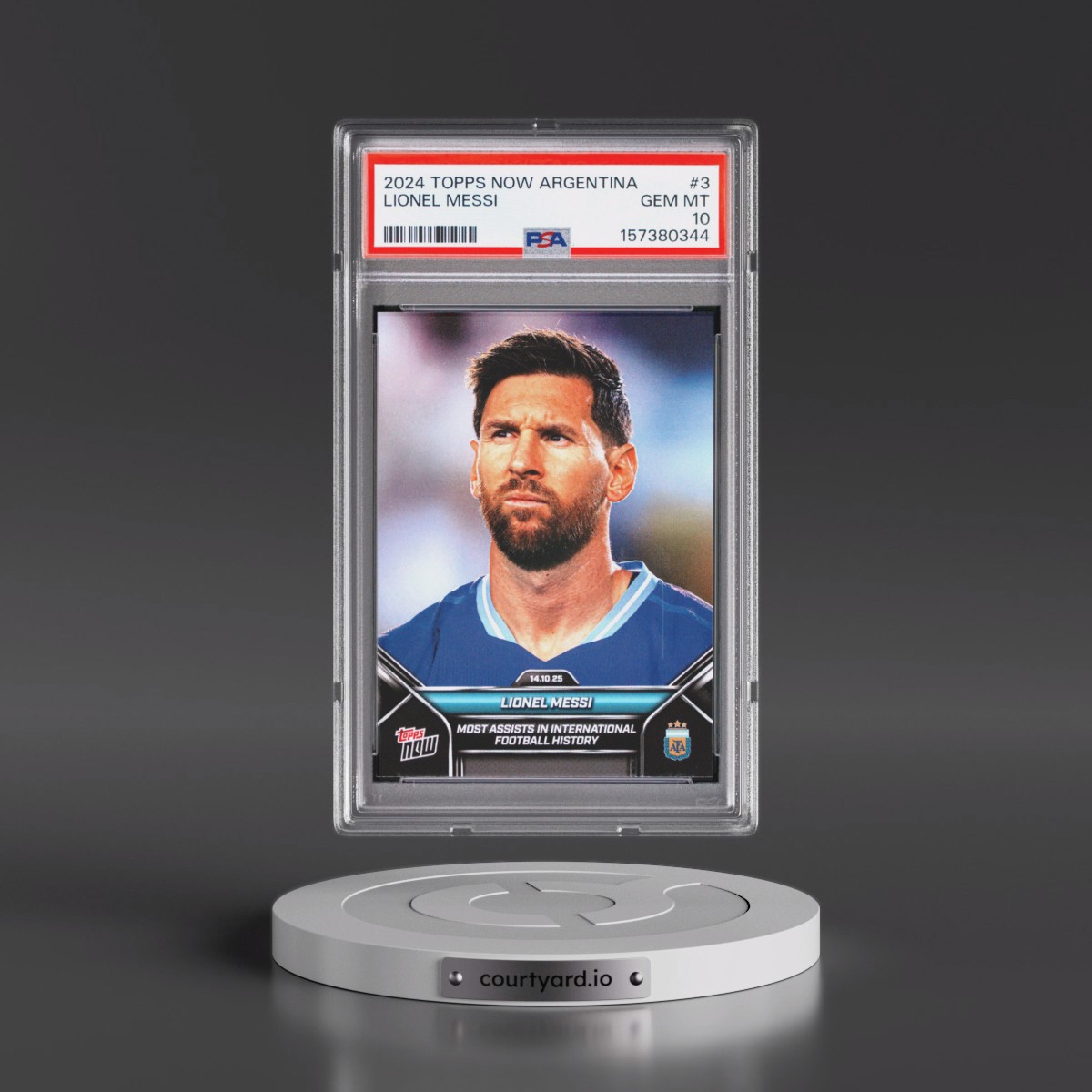 2024 Topps Now Argentina #3 Lionel Messi (PSA 10 GEM MINT)