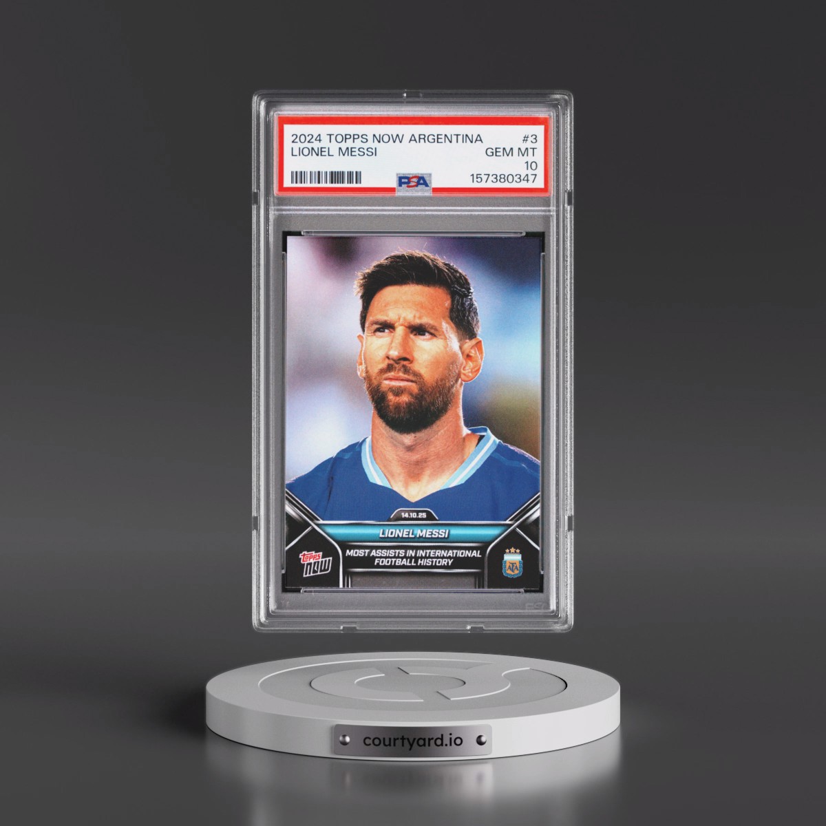 2024 Topps Now Argentina #3 Lionel Messi (PSA 10 GEM MINT)