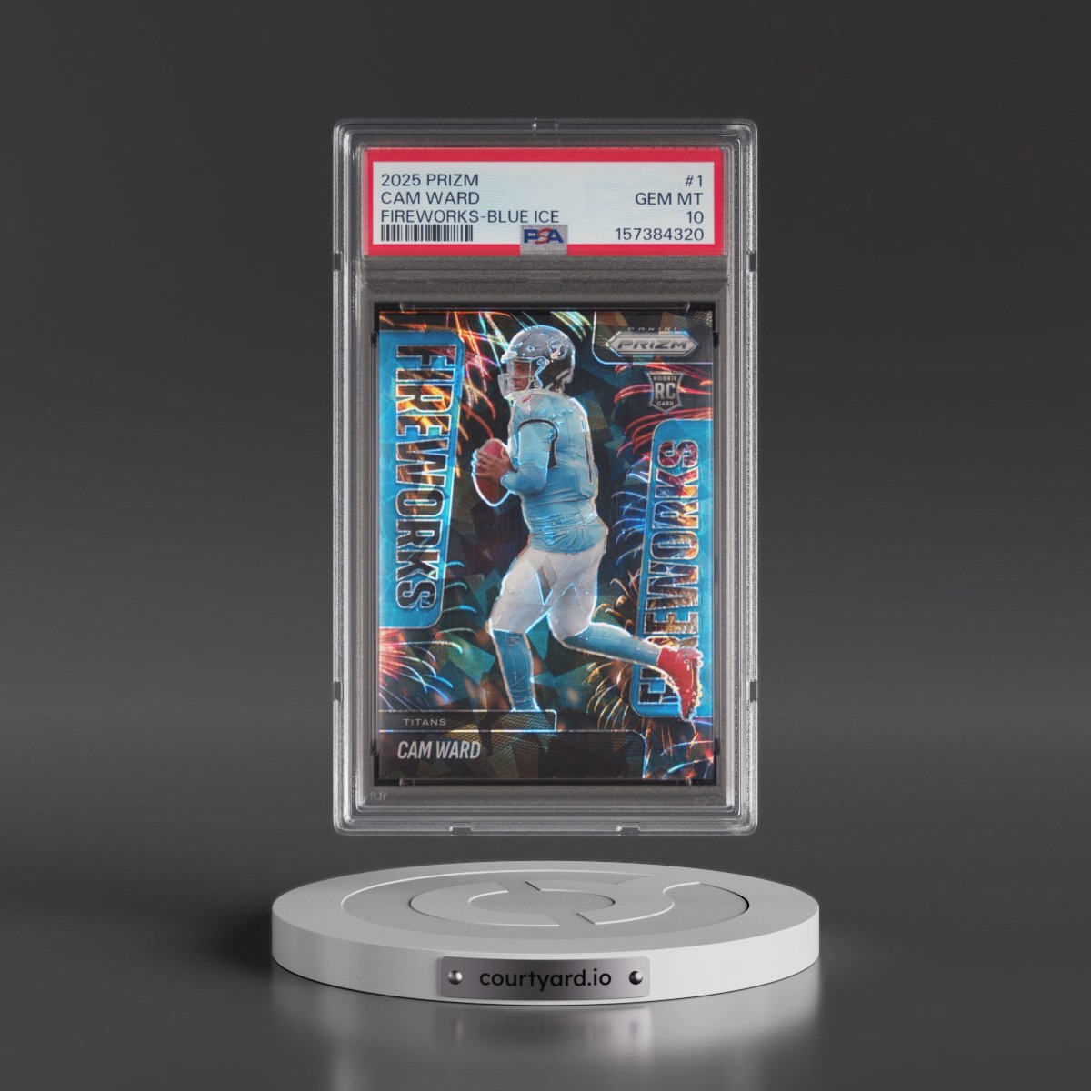 2025 Panini Prizm Fireworks Cam Ward - Blue Ice #1 PSA 10