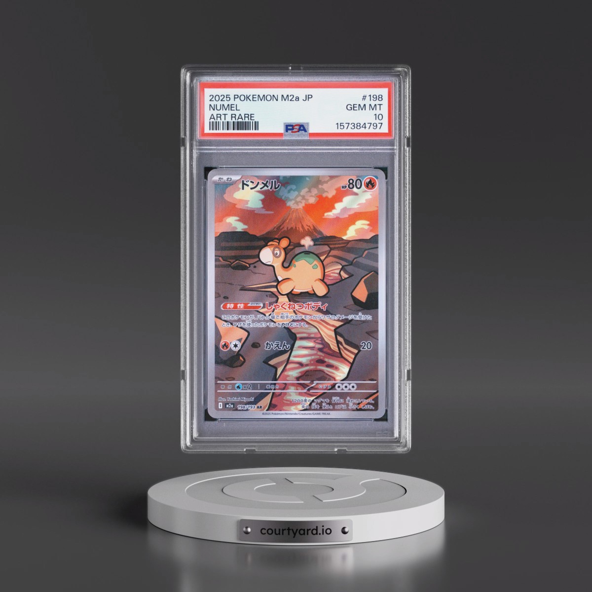 2025 Pokémon M2a-Mega Dream EX #198 Numel - Art Rare (PSA 10 GEM MINT)