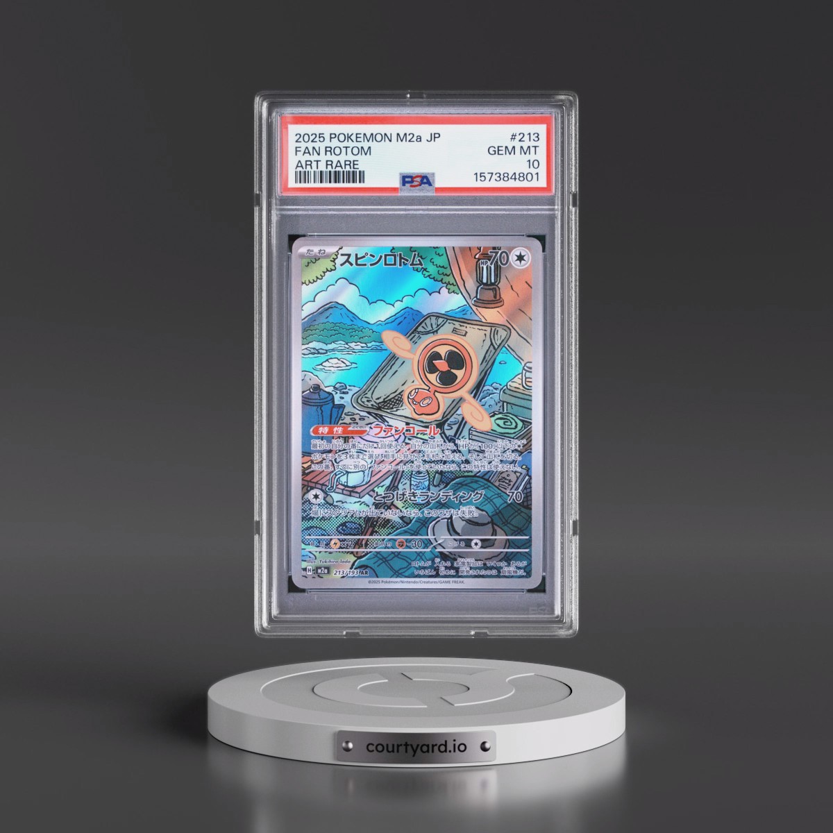 2025 Pokémon M2a-Mega Dream EX #213 Fan Rotom - Art Rare (PSA 10 GEM MINT)