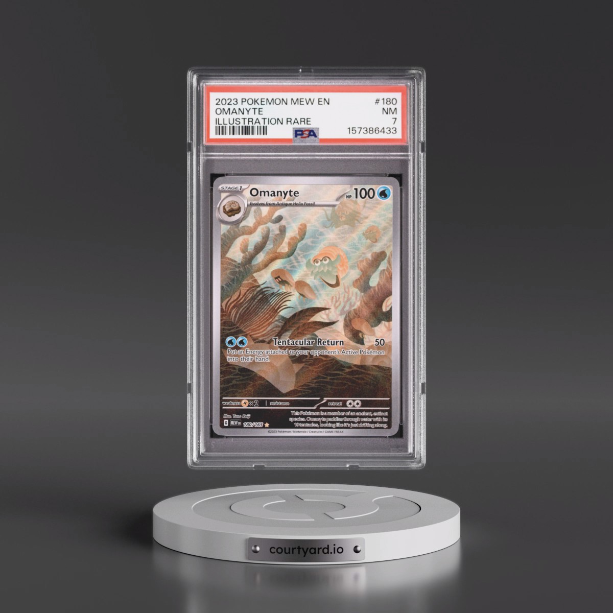 2023 Pokémon Mew EN-151 #180 Omanyte - Illustration Rare (PSA 7 NM)