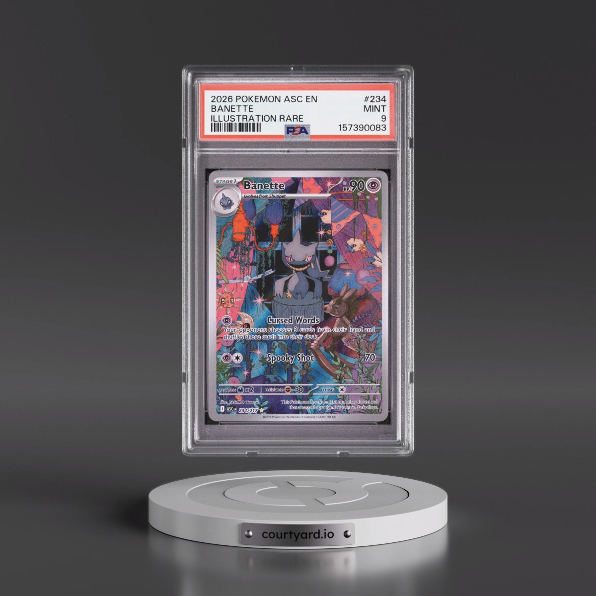 2026 Pokémon Asc EN-Ascended Heroes #234 Banette - Illustration Rare (PSA 9 MINT)