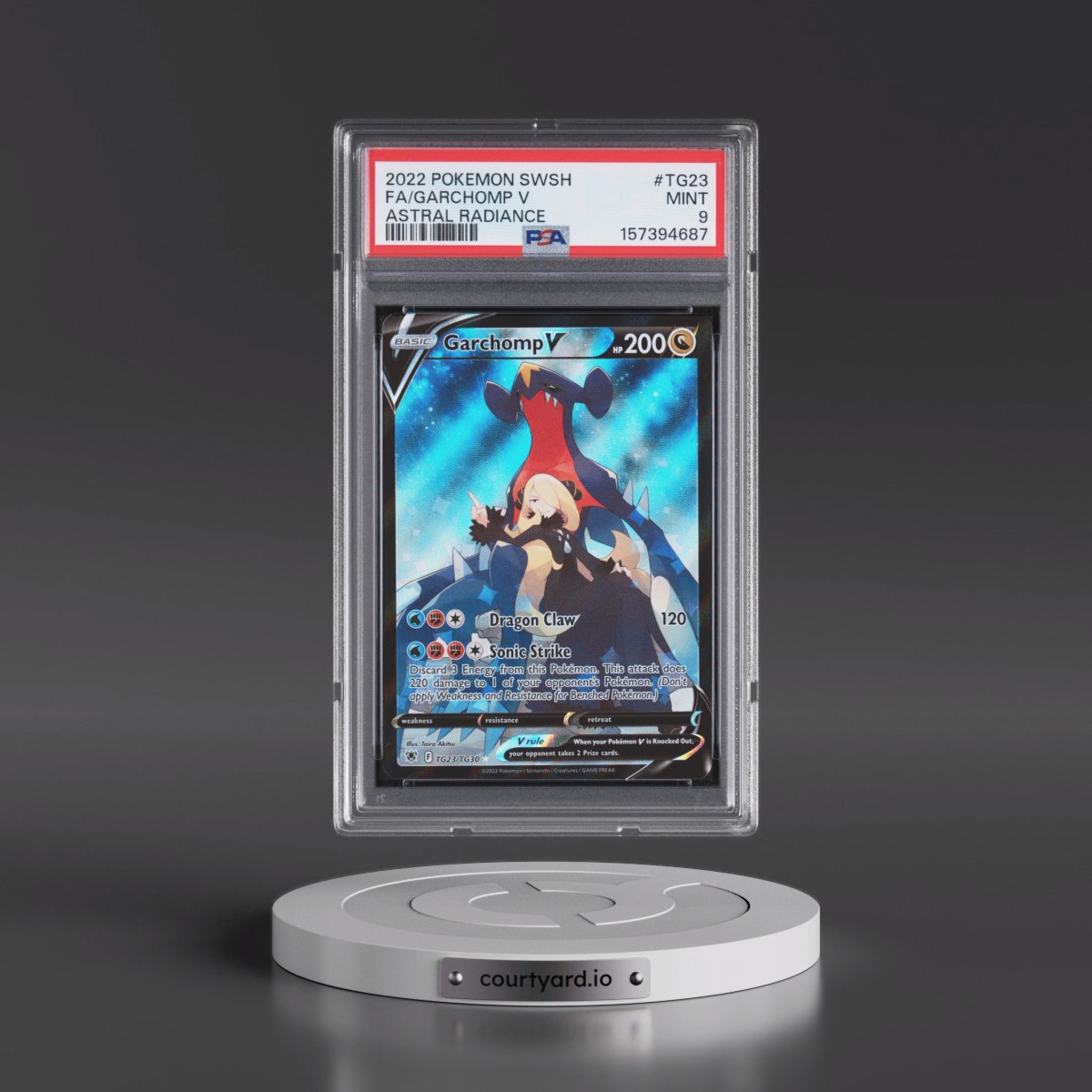 2022 Pokémon Sword & Shield Astral Radiance #TG23 Garchomp V - Holo Full Art (PSA 9 MINT)