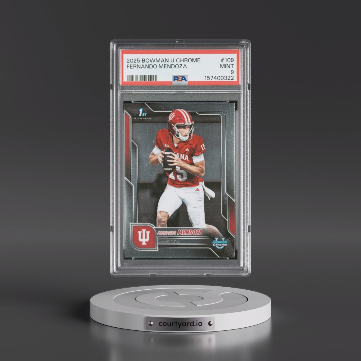 2025 Bowman University Chrome #109 Fernando Mendoza (PSA 9 MINT)