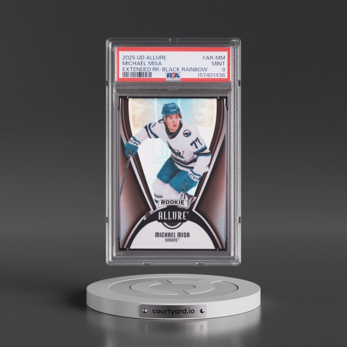2025 Upper Deck Allure Extended Rookies Michael Misa - Black Rainbow #AR-MM PSA 9