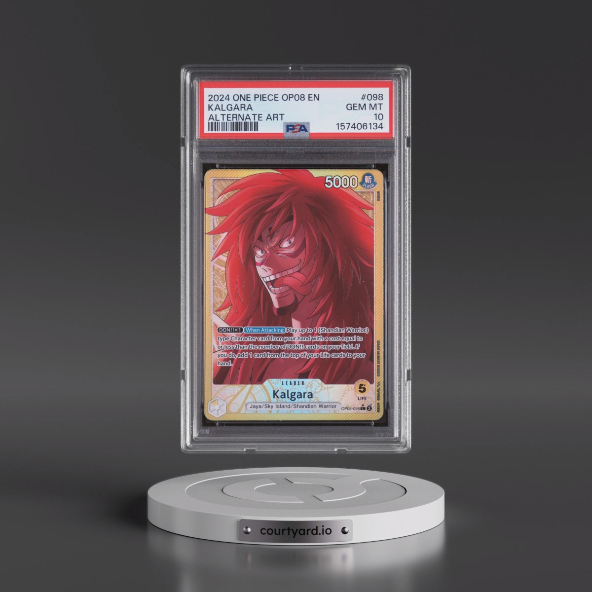 2024 One Piece OP08-Two Legends #098 Kalgara - Alternate Art (PSA 10 GEM MINT)
