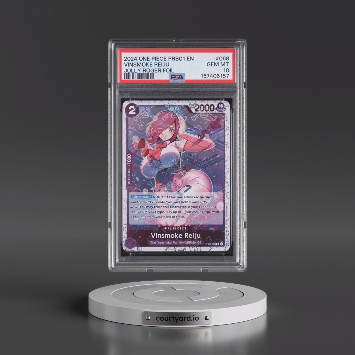 2024 One Piece PRB01-Premium Booster -One Piece Card the Best #068 Vinsmoke Reiju - Jolly Roger Foil (PSA 10 GEM MINT)