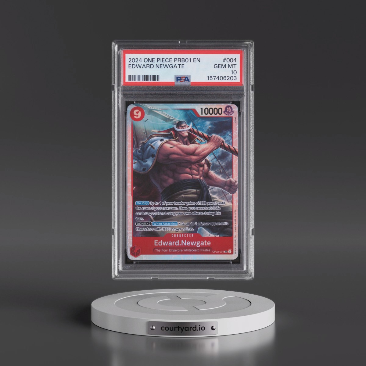 2024 One Piece PRB01-Premium Booster -One Piece Card the Best #004 Edward Newgate (PSA 10 GEM MINT)