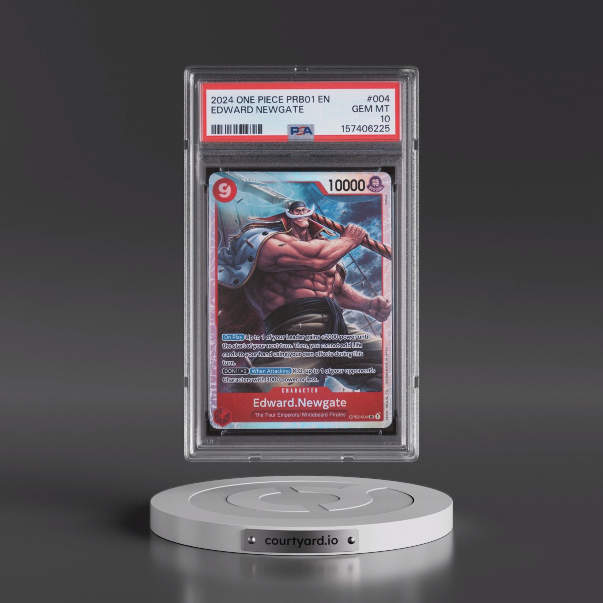 2024 One Piece PRB01-Premium Booster -One Piece Card the Best #004 Edward Newgate (PSA 10 GEM MINT)