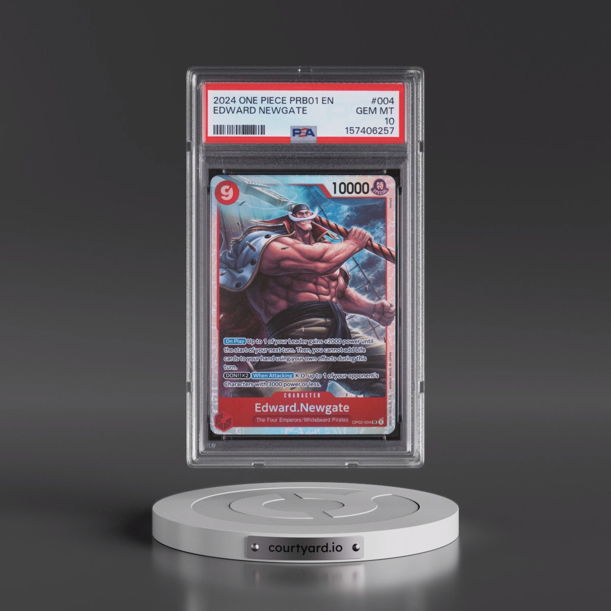 2024 One Piece PRB01-Premium Booster -One Piece Card the Best #004 Edward Newgate (PSA 10 GEM MINT)