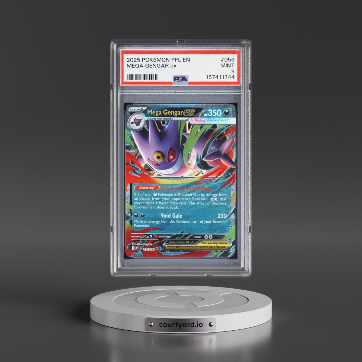 2025 Pokémon Pfl EN-Phantasmal Flames #056 Mega Gengar EX - Holo (PSA 9 MINT)