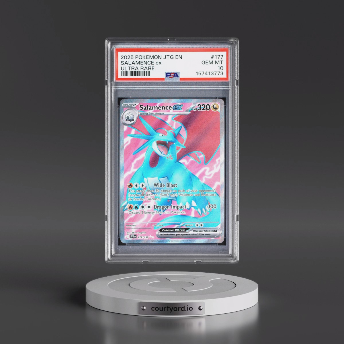 2025 Pokémon Jtg EN-Journey Together #177 Salamence EX - Holo Ultra Rare (PSA 10 GEM MINT)