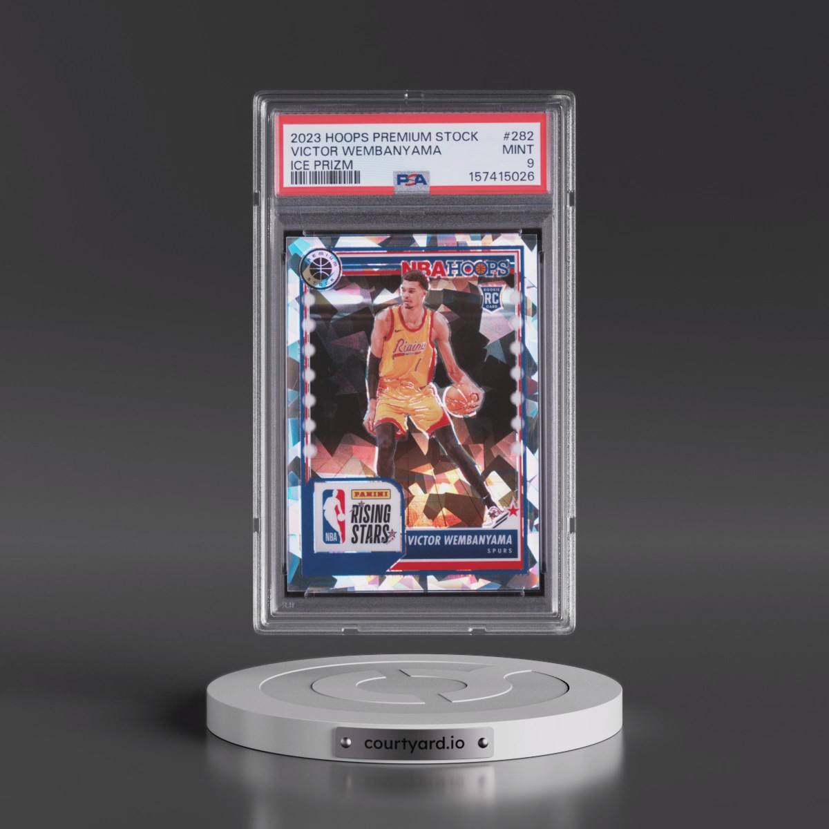 2023 Panini Hoops Premium Stock Victor Wembanyama - Ice Prizm #282 PSA 9