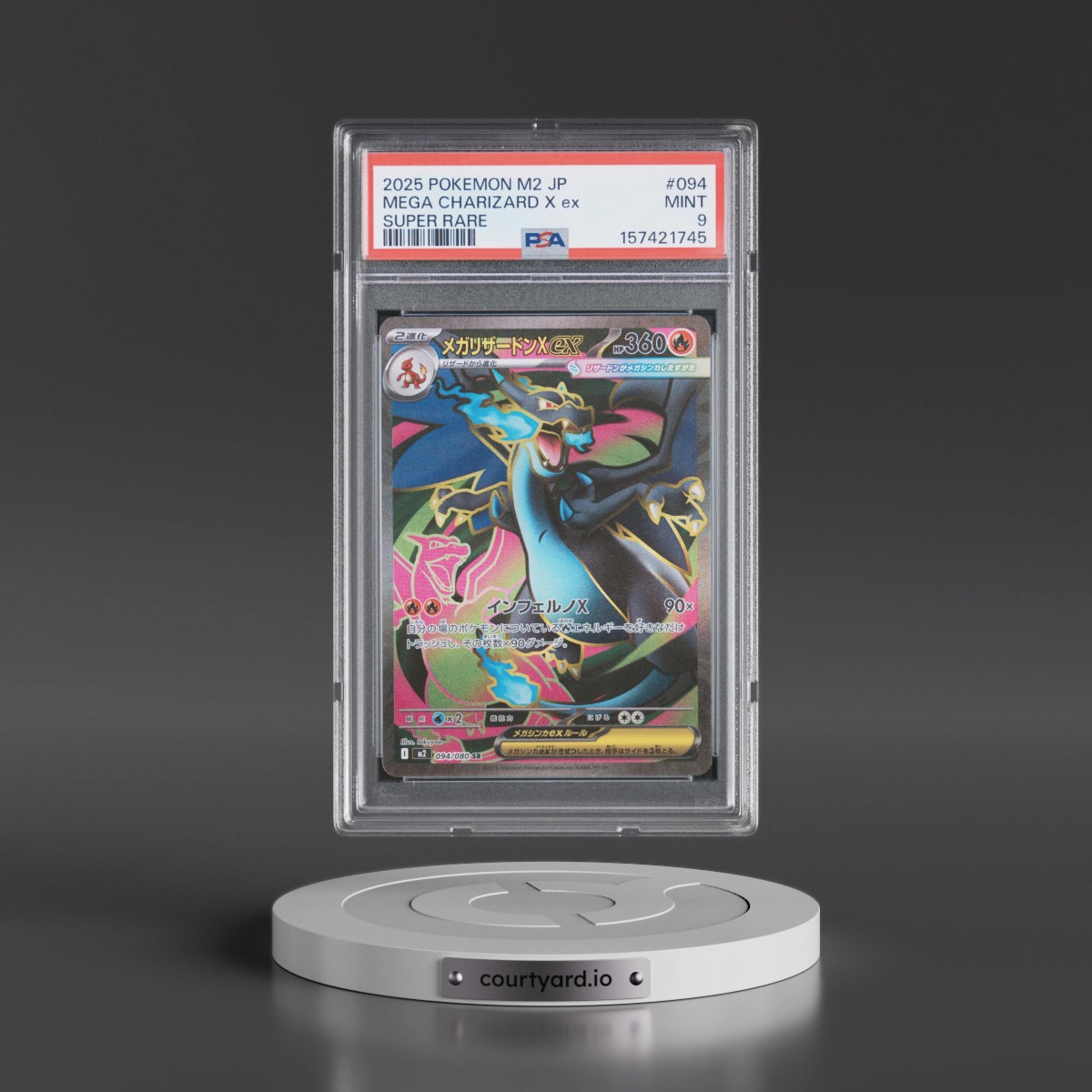 2025 Pokémon M2-Inferno X #094 Mega Charizard X EX - Holo Super Rare (PSA 9 MINT)