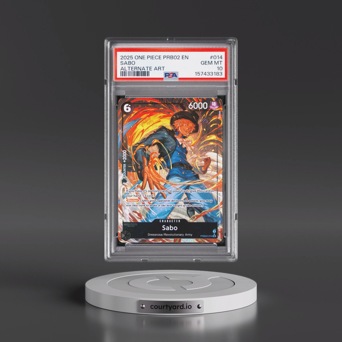 2025 One Piece PRB02-Premium Booster -One Piece Card the Best- Vol.2 #014 Sabo - Alternate Art (PSA 10 GEM MINT)