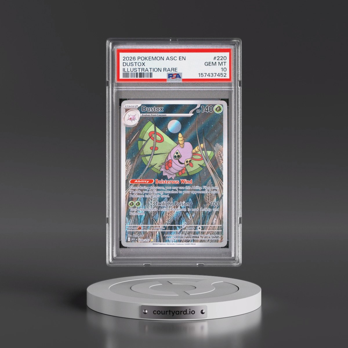 2026 Pokémon Asc EN-Ascended Heroes #220 Dustox - Illustration Rare (PSA 10 GEM MINT)