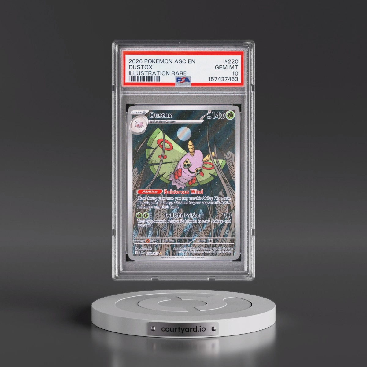 2026 Pokémon Asc EN-Ascended Heroes #220 Dustox - Illustration Rare (PSA 10 GEM MINT)