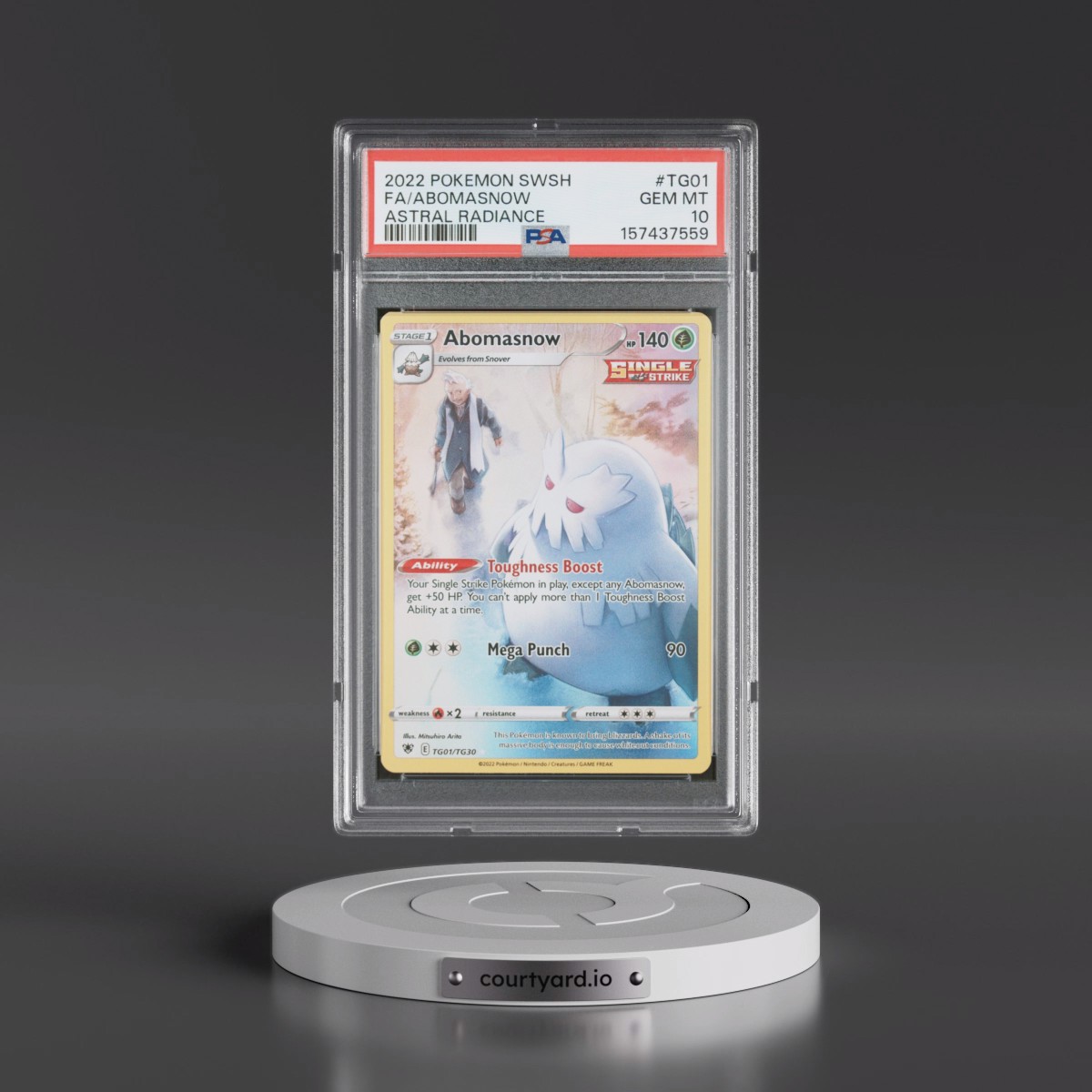 2022 Pokémon Sword & Shield Astral Radiance #TG01 Abomasnow - Full Art (PSA 10 GEM MINT)