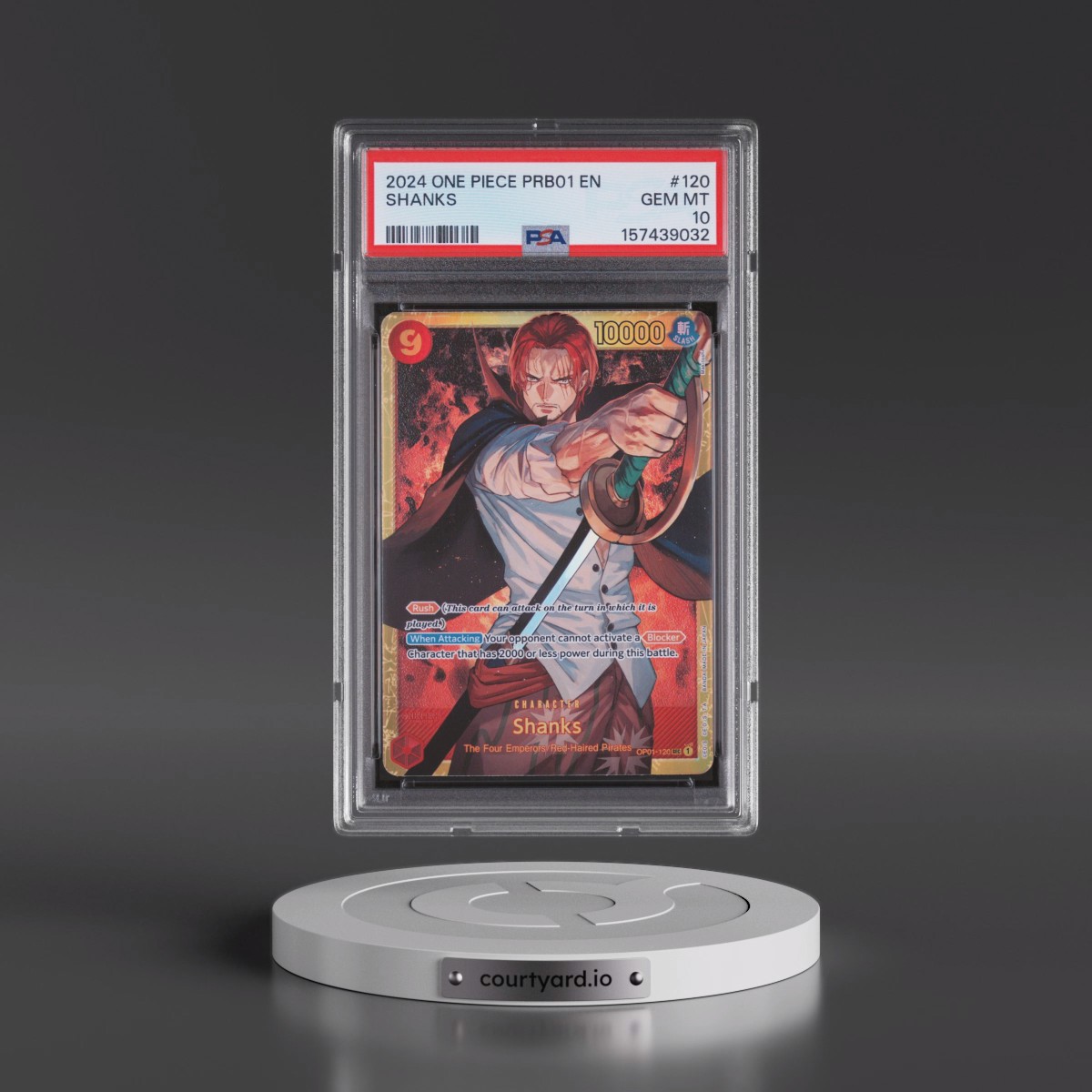 2024 One Piece PRB01-Premium Booster -One Piece Card the Best #120 Shanks (PSA 10 GEM MINT)