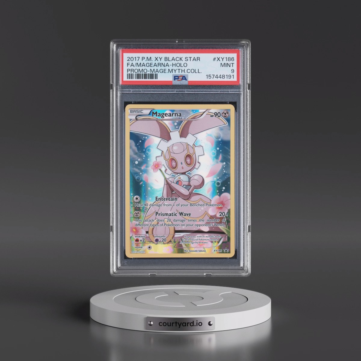 2017 Pokémon XY Black Star Promo #XY186 Magearna - Full Art Magearna Mythical Collection (PSA 9 MINT)